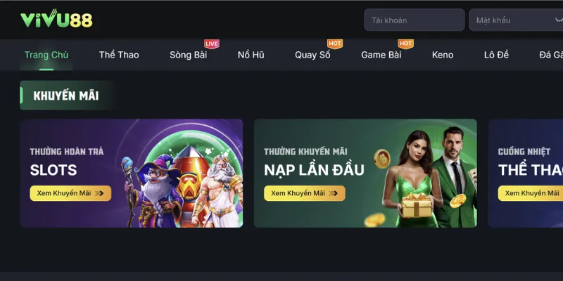 Vivu88 tặng thưởng khuyến mãi siêu hot